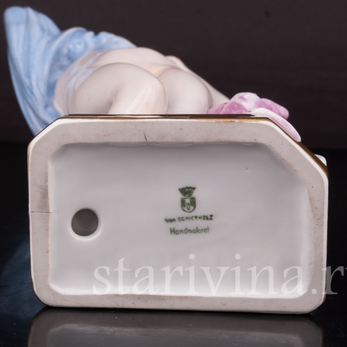 Фарфоровая статуэтка девушки Купальщица, Von Schierholz, Германия, 1930 гг.