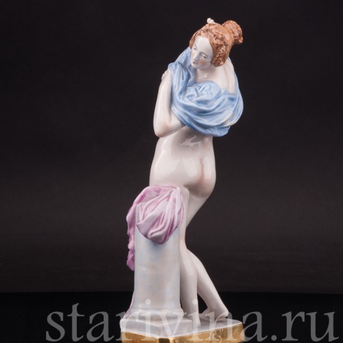 Фарфоровая статуэтка девушки Купальщица, Von Schierholz, Германия, 1930 гг.