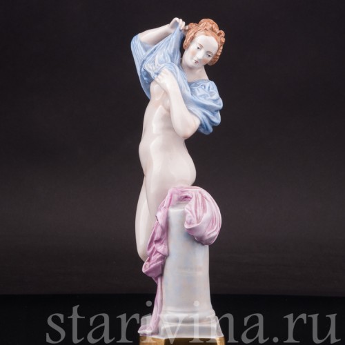 Фарфоровая статуэтка девушки Купальщица, Von Schierholz, Германия, 1930 гг.