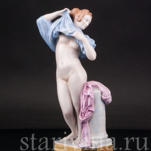 Фарфоровая статуэтка девушки Купальщица, Von Schierholz, Германия, 1930 гг.