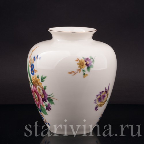 Ваза из фарфора Полевые цветы, Hutschenreuther, Германия, 1949-69 гг.