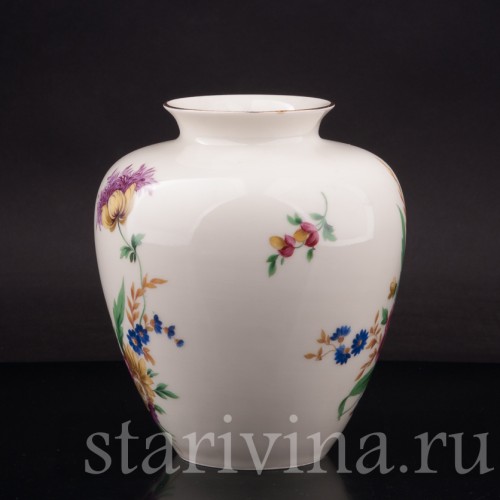 Ваза из фарфора Полевые цветы, Hutschenreuther, Германия, 1949-69 гг.