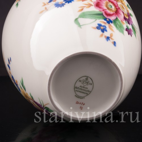 Ваза из фарфора Полевые цветы, Hutschenreuther, Германия, 1949-69 гг.