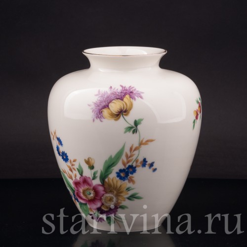 Ваза из фарфора Полевые цветы, Hutschenreuther, Германия, 1949-69 гг.