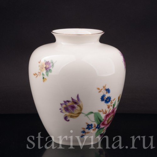 Ваза из фарфора Полевые цветы, Hutschenreuther, Германия, 1949-69 гг.