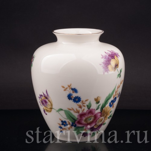 Ваза из фарфора Полевые цветы, Hutschenreuther, Германия, 1949-69 гг.