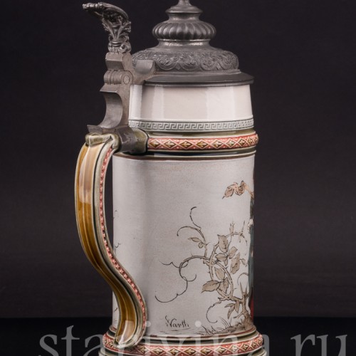 Старинная пивная кружка Влюблённые, 1/2 л, Villeroy & Boch, Германия, 1924 г.