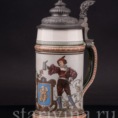 Старинная пивная кружка Влюблённые, 1/2 л, Villeroy & Boch, Германия, 1924 г.