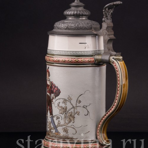 Старинная пивная кружка Влюблённые, 1/2 л, Villeroy & Boch, Германия, 1924 г.