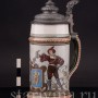 Старинная пивная кружка Влюблённые, 1/2 л, Villeroy & Boch, Германия, 1924 г.