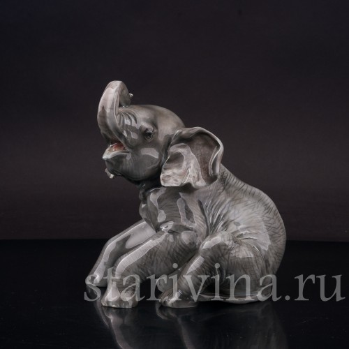 Фарфоровая статуэтка Сидящий слон, Rosenthal, Германия, 1930-40 гг.