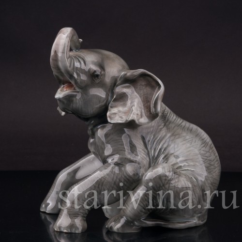 Фарфоровая статуэтка Сидящий слон, Rosenthal, Германия, 1930-40 гг.