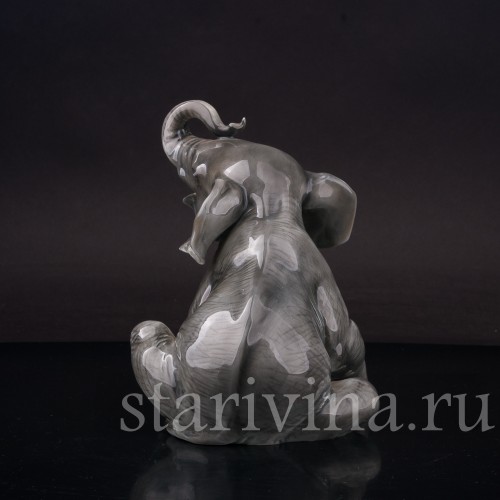 Фарфоровая статуэтка Сидящий слон, Rosenthal, Германия, 1930-40 гг.