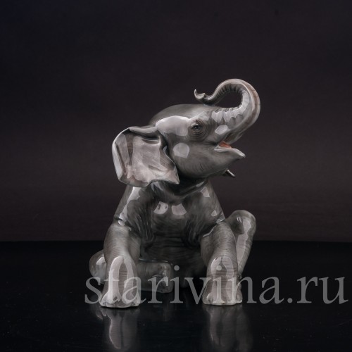 Фарфоровая статуэтка Сидящий слон, Rosenthal, Германия, 1930-40 гг.