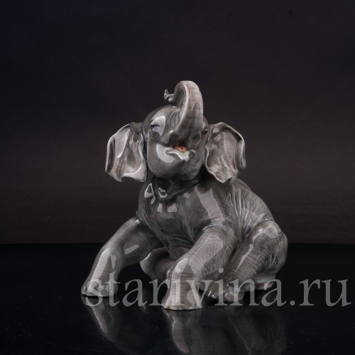 Фарфоровая статуэтка Сидящий слон, Rosenthal, Германия, 1930-40 гг.