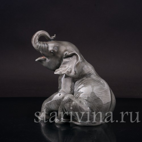 Фарфоровая статуэтка Сидящий слон, Rosenthal, Германия, 1930-40 гг.