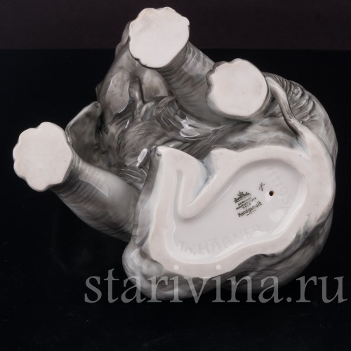 Фарфоровая статуэтка Сидящий слон, Rosenthal, Германия, 1930-40 гг.
