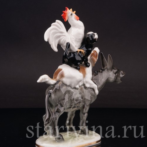 Фарфоровая фигурка собаки Бременские музыканты, Hutschenreuther, Германия, 1970 гг.