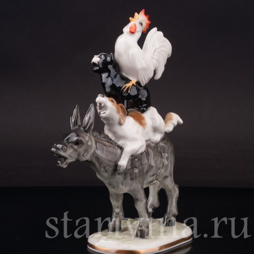 Фарфоровая фигурка собаки Бременские музыканты, Hutschenreuther, Германия, 1970 гг.