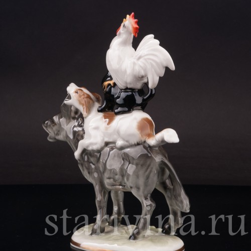 Фарфоровая фигурка собаки Бременские музыканты, Hutschenreuther, Германия, 1970 гг.