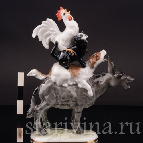 Фарфоровая фигурка собаки Бременские музыканты, Hutschenreuther, Германия, 1970 гг.
