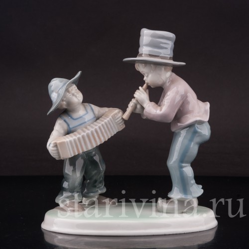 Фигурка детей из фарфора Маленький оркестр, Metzler & Ortloff, Германия, перв. пол. 20 в.