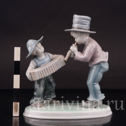 Фигурка детей из фарфора Маленький оркестр, Metzler & Ortloff, Германия, перв. пол. 20 в.