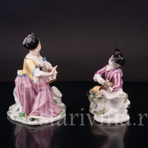 Фарфоровые статуэтки Галантный дуэт, Nymphenburg, Германия, 1949-91 гг.