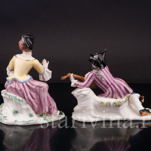 Фарфоровые статуэтки Галантный дуэт, Nymphenburg, Германия, 1949-91 гг.