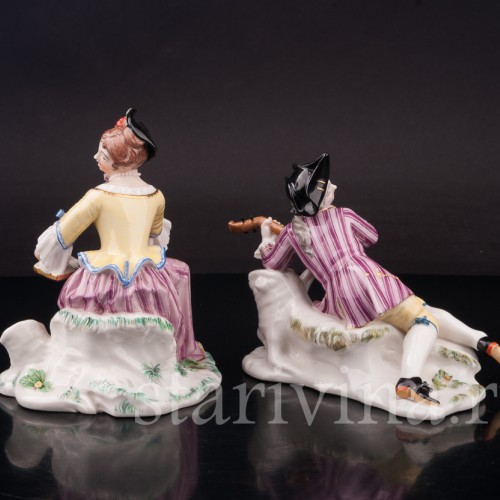 Фарфоровые статуэтки Галантный дуэт, Nymphenburg, Германия, 1949-91 гг.