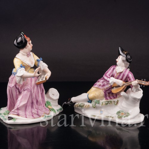 Фарфоровые статуэтки Галантный дуэт, Nymphenburg, Германия, 1949-91 гг.