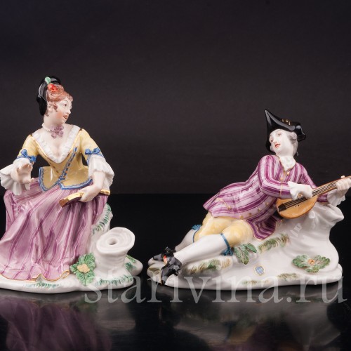 Фарфоровые статуэтки Галантный дуэт, Nymphenburg, Германия, 1949-91 гг.