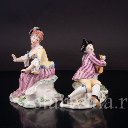 Фарфоровые статуэтки Галантный дуэт, Nymphenburg, Германия, 1949-91 гг.