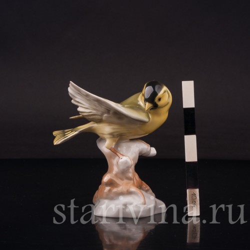 Фигурка птицы из фарфора Чиж, Hutschenreuther, Германия, 1970 гг.