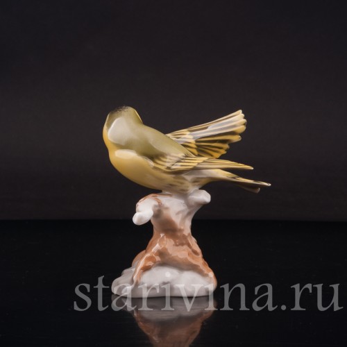 Фигурка птицы из фарфора Чиж, Hutschenreuther, Германия, 1970 гг.