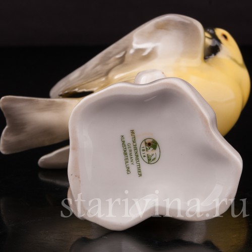 Фигурка птицы из фарфора Чиж, Hutschenreuther, Германия, 1970 гг.