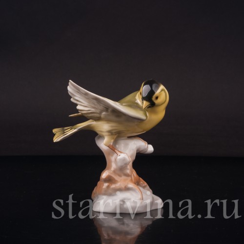 Фигурка птицы из фарфора Чиж, Hutschenreuther, Германия, 1970 гг.