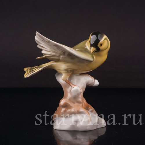 Фигурка птицы из фарфора Чиж, Hutschenreuther, Германия, 1970 гг.