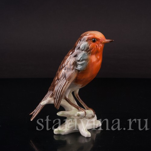 Фигурка птицы из фарфора Малиновка Goebel, Германия, 1968 г.