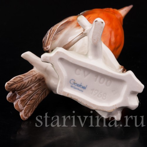 Фигурка птицы из фарфора Малиновка Goebel, Германия, 1968 г.