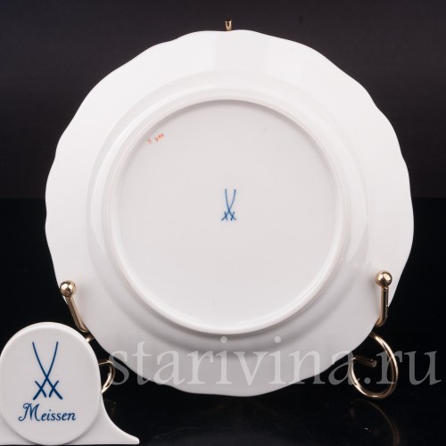 Декоративная тарелка из фарфора Цветы, Meissen, Германия, сер. 20 в.