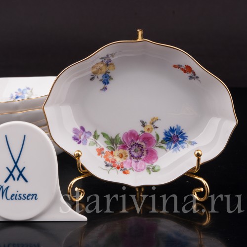 Декоративные тарелки Шесть малых менажниц Цветы, Meissen, Германия, сер. 20 в.