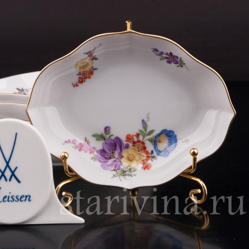 Декоративные тарелки Шесть малых менажниц Цветы, Meissen, Германия, сер. 20 в.