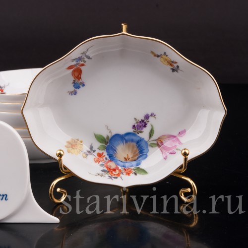 Декоративные тарелки Шесть малых менажниц Цветы, Meissen, Германия, сер. 20 в.