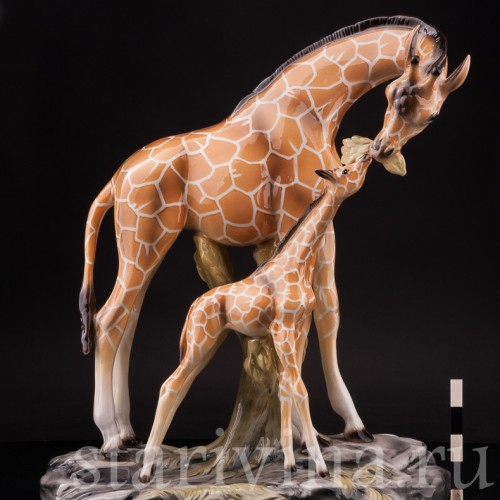 Фаянсовая статуэтка Жирафы, Capodimonte, Италия, 1950 гг.