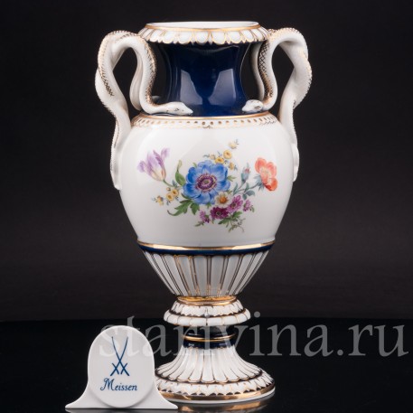 Фарфоровая ваза Змеи, Meissen, Германия, 1950 г.