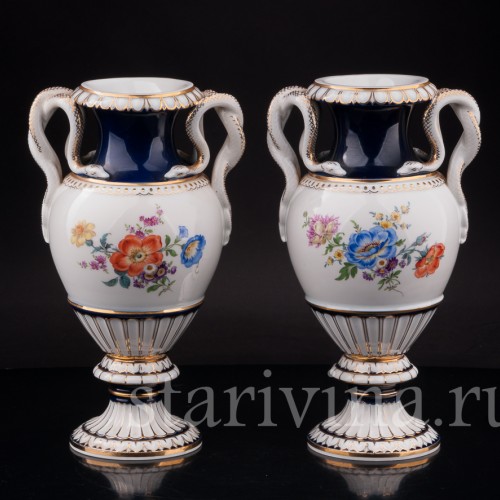 Фарфоровая ваза Змеи, Meissen, Германия, 1950 г.
