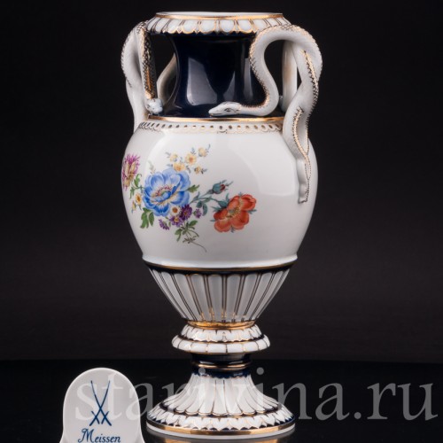 Фарфоровая ваза "Змеи", Meissen, Германия, 1950 год.