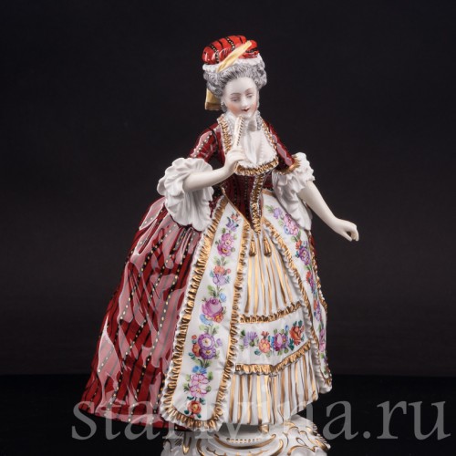 Фигурка из фарфора Дама с веером Carl Thieme, Германия, пер. пол. 20 в.