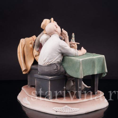 Фарфоровая композиция Случай на охоте, Pucci, Capodimonte, Италия, вт. пол. 20 в.